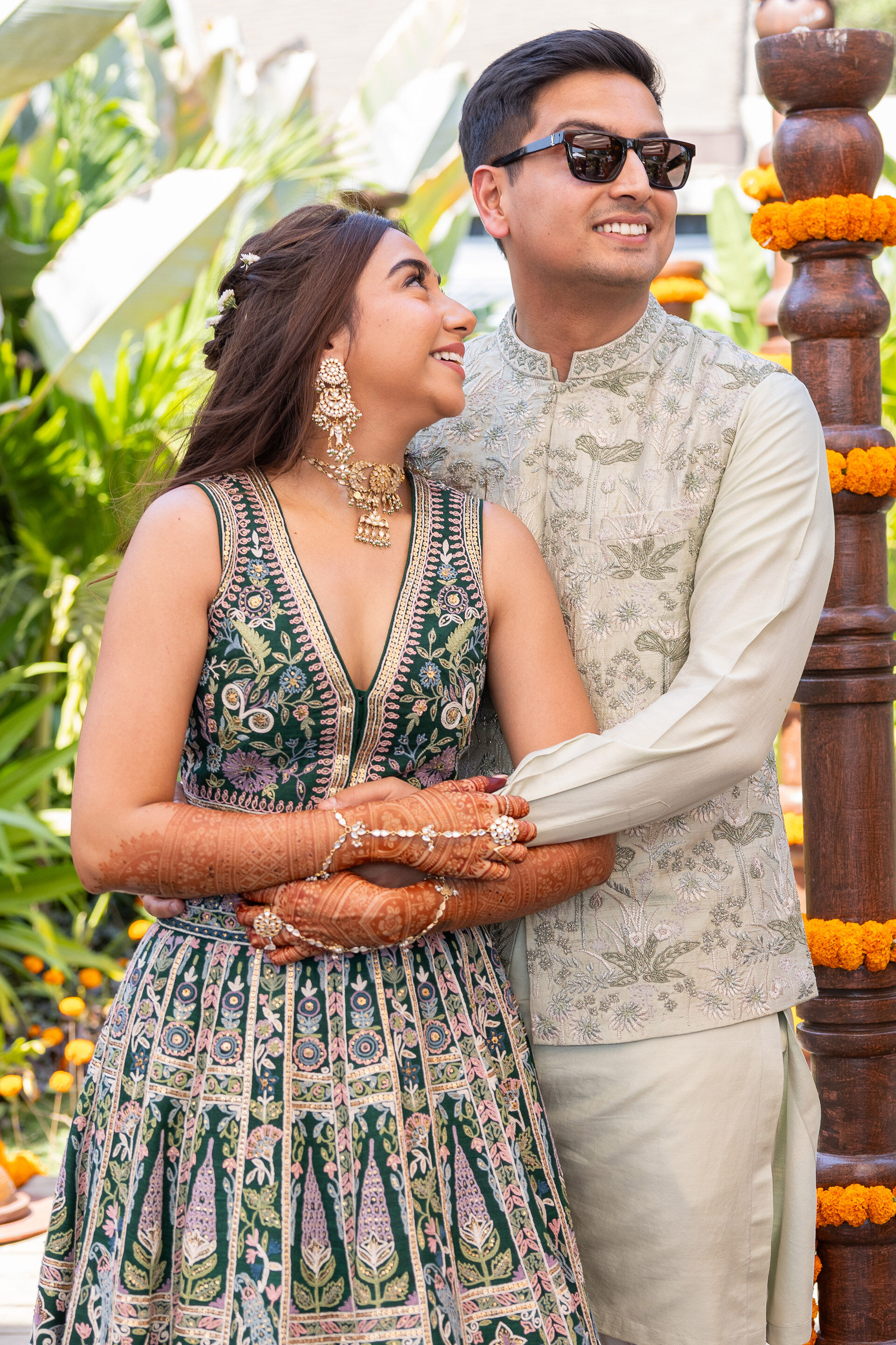 The Greens Embroidered Nehru Jacket Set - Sage Green, , image 2